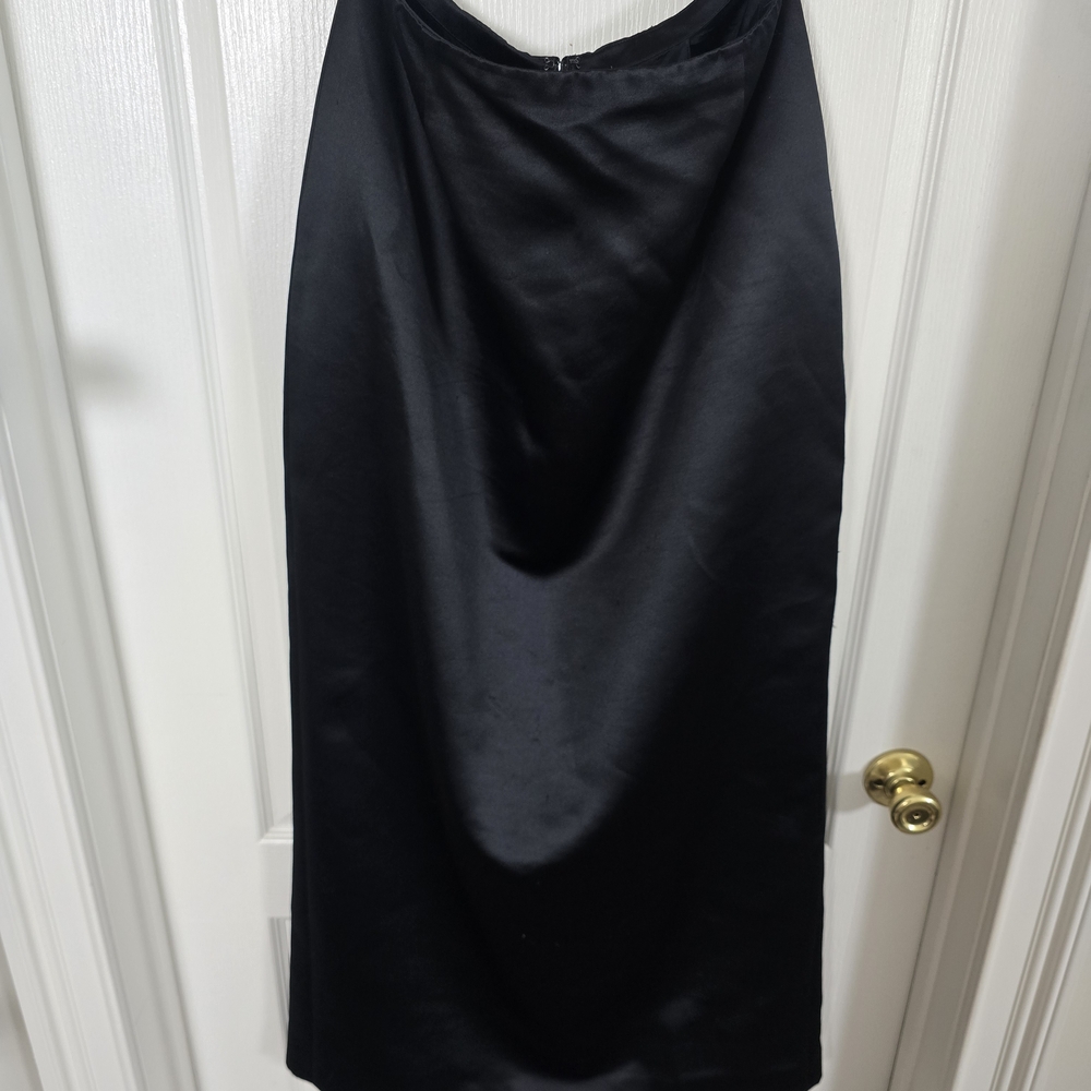 Sherry Bloom Peter‎ Novello Elegant Black Satin Skirt